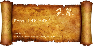 Font Máté névjegykártya