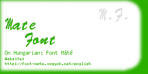 mate font business card